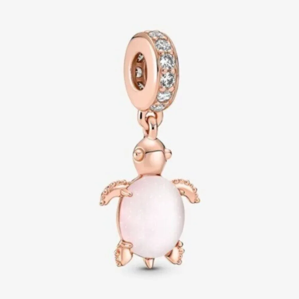 Pandora Murano Glass Pink Sea Turtle Dangle Charm